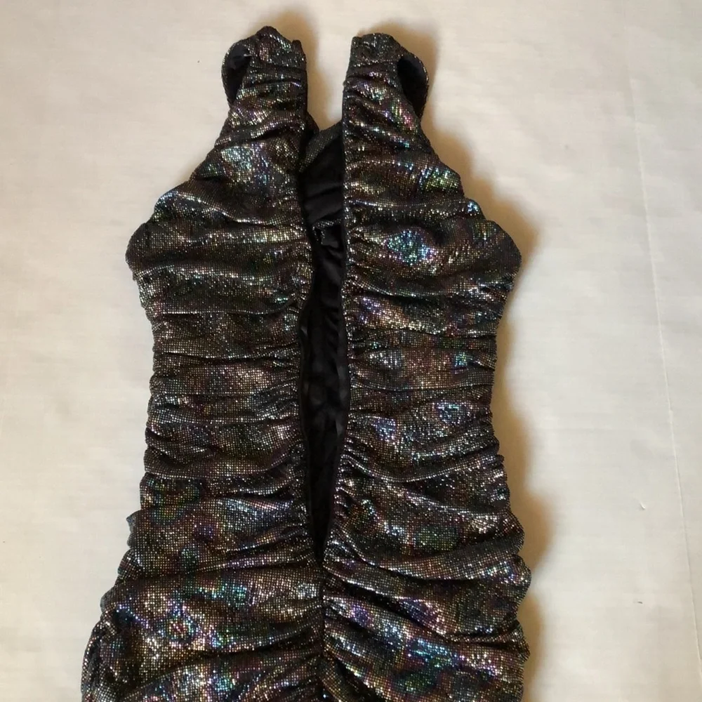 ZARA Metallic Draped Mini Dress/NWT - Picture 15 of 15